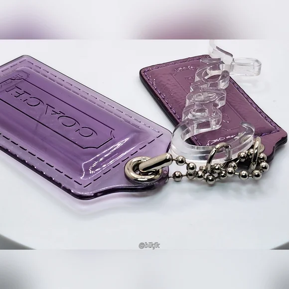 Coach Poppy Three Hangtag/Charm Set *Purple/Silver* EUC - Picture 5 of 13